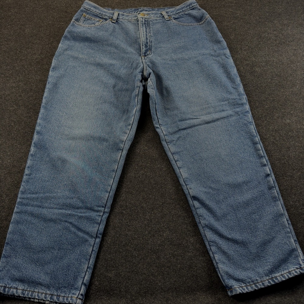 LL Bean Women's Fleece Lined Double L Relaxed Fit Jeans Size 18P